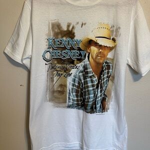Vintage 2008 Kenny Chesney Poets and Pirates Tour White Concert T-Shirt sz M